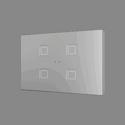 ZVITXLX4S – Tecla XL X4. Pulsador capacitivo de policarbonato – 4 botones – Plata.
