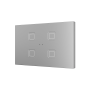 Tecla XL X4. Pulsador capacitivo de policarbonato - 4 botones - Plata.
