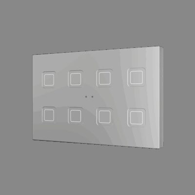 ZVITXLX8S – Tecla XL X8. Pulsador capacitivo de policarbonato – 8 botones – Plata.