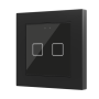 Flat 55 X2 v2. Pulsador capacitivo de cristal 55x55 – 2 botones - Antracita (marco ZS55 no incluido).