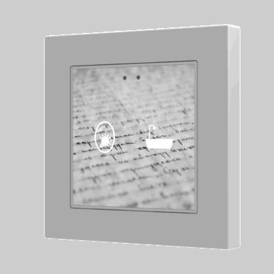 Flat 55 X2 v2. Pulsador capacitivo de cristal 55×55 – 2 botones – Personalizado (marco ZS55 no incluido).