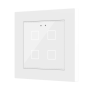 Flat 55 X4 v2. Pulsador capacitivo de cristal 55x55 – 4 botones - Blanco (marco ZS55 no incluido).