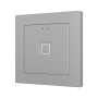 Tecla 55 X1. Pulsador capacitivo de policarbonato 55x55 - 1 botón - Plata (marco ZS55 no incluido).