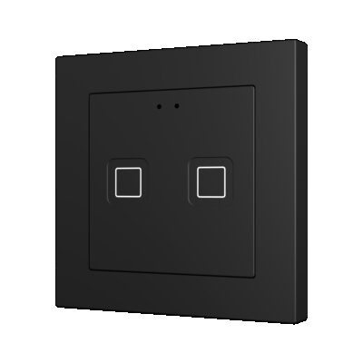 ZVIT55X2A – Tecla 55 X2. Pulsador capacitivo de policarbonato 55×55 – 2 botones – Antracita (marco ZS55 no incluido).