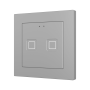 Tecla 55 X2. Pulsador capacitivo de policarbonato 55x55 - 2 botones - Plata (marco ZS55 no incluido).