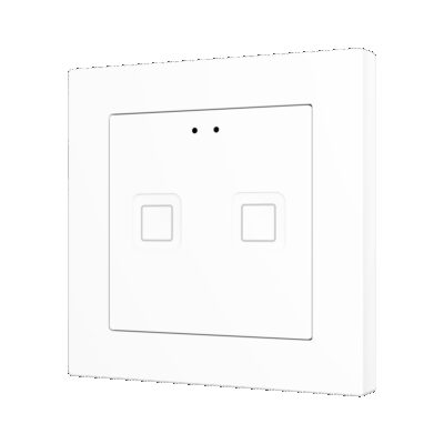 ZVIT55X2W – Tecla 55 X2. Pulsador capacitivo de policarbonato 55×55 – 2 botones – Blanco (marco ZS55 no incluido).