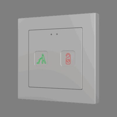 ZVIT55X2SS – Tecla 55 X2 Sign. Pulsador capacitivo de policarbonato 55×55 con indicadores DND/MUR – Plata (marco ZS55 no incluido).