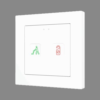 ZVIT55X2SW – Tecla 55 X2 Sign. Pulsador capacitivo de policarbonato 55×55 con indicadores DND/MUR  – Blanco (marco ZS55 no incluido).