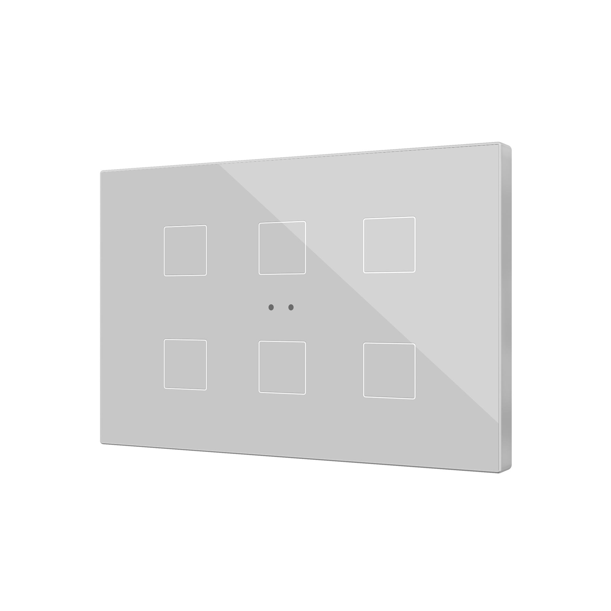 Flat XL X6. Pulsador capacitivo de cristal – 6 botones - Plata.