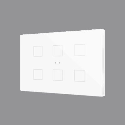 ZVIFXLX6W – Flat XL X6. Pulsador capacitivo de cristal – 6 botones – Blanco.