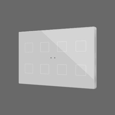 ZVIFXLX8S – Flat XL X8. Pulsador capacitivo de cristal – 8 botones – Plata.