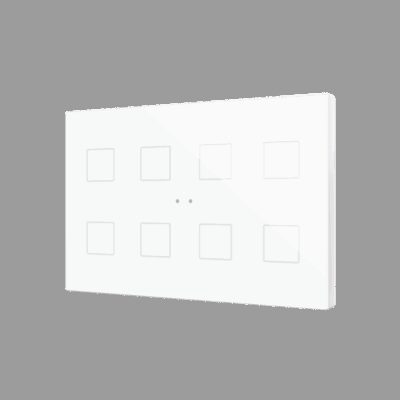 ZVIFXLX8W – Flat XL X8. Pulsador capacitivo de cristal – 8 botones – Blanco.