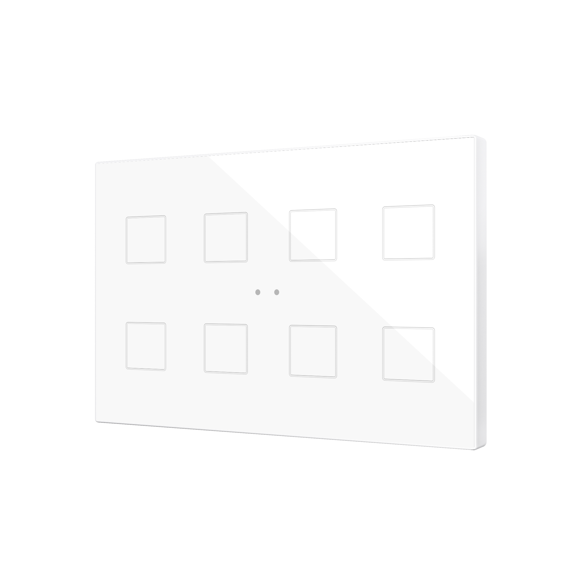 Flat XL X8. Pulsador capacitivo de cristal – 8 botones - Blanco.