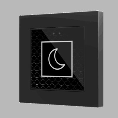 Flat 55 X1 v2. Pulsador capacitivo de cristal 55×55 – 1 botón – Personalizado (marco ZS55 no incluido).