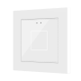 Flat 55 X1 v2. Pulsador capacitivo de cristal 55x55 – 1 botón - Blanco (marco ZS55 no incluido).