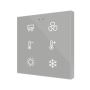 Flat 6 v2. Pulsador capacitivo de cristal. Sensor Tª – 6 botones - Personalizado.
