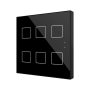 Flat 6 v2. Pulsador capacitivo de cristal. Sensor Tª – 6 botones - Antracita.