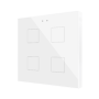 Flat 4 v2. Pulsador capacitivo de cristal. Sensor Tª – 4 botones - Blanco.