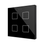 Flat 4 v2. Pulsador capacitivo de cristal. Sensor Tª – 4 botones - Antracita.