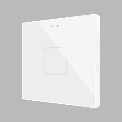 Flat 1 v2. Pulsador capacitivo de cristal. Sensor Tª – 1 botón – Blanco.