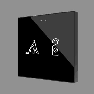 Flat 2 v2. Pulsador capacitivo de cristal. Sensor Tª – 2 botones – Personalizado.