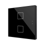 Flat 2 v2. Pulsador capacitivo de cristal. Sensor Tª – 2 botones - Antracita.