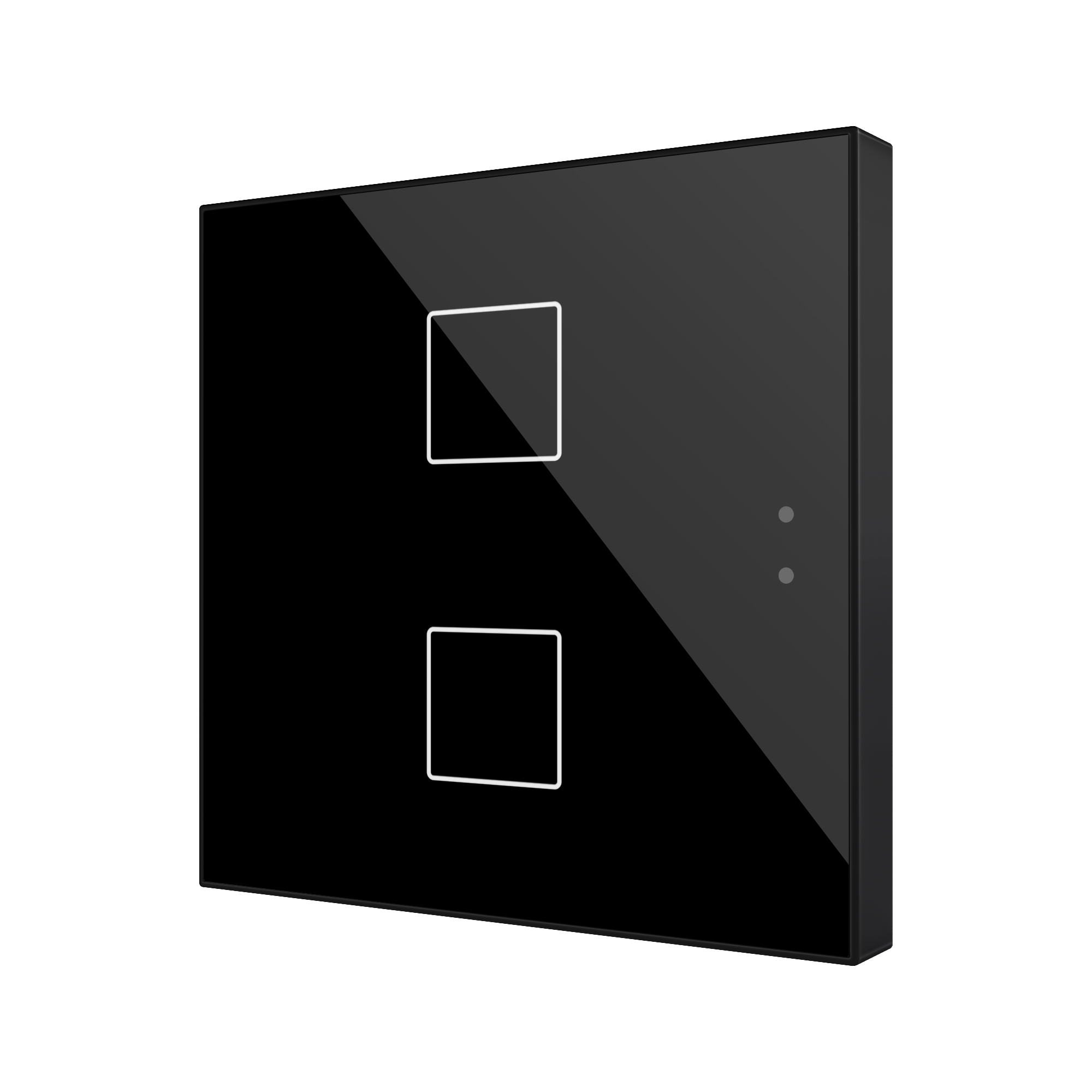Flat 2 v2. Pulsador capacitivo de cristal. Sensor Tª – 2 botones - Antracita.
