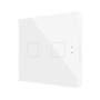 Flat 2 v2. Pulsador capacitivo de cristal. Sensor Tª – 2 botones - Blanco.