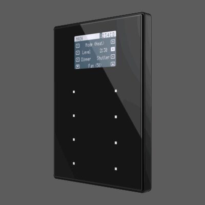 ZVI-TMDV-PA – Panel capacitivo de 8 botones y display (modelo VIEW). Marco policarbonato – Antracita.