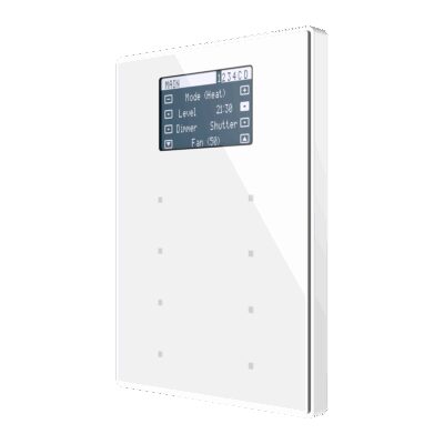 ZVI-TMDV-PW – Panel capacitivo de 8 botones y display (modelo VIEW). Marco policarbonato – Blanco.