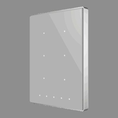 ZVI-TMDP6-PS – Pulsador capacitivo Touch-MyDesign de 6 botones con termostato. Marco policarbonato – Plata.