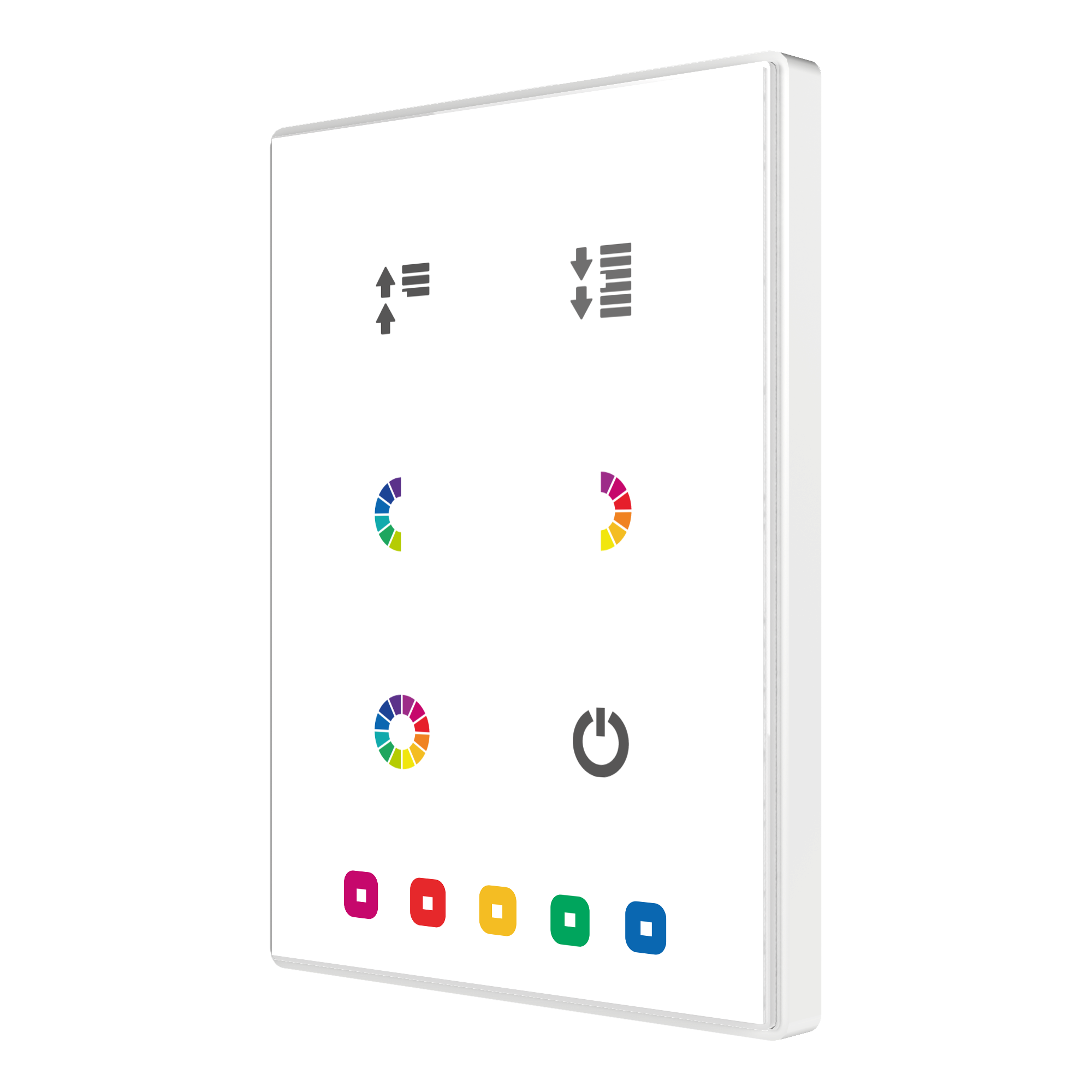 Pulsador capacitivo Touch-MyDesign de 6 botones con termostato. Marco policarbonato - Personalizado.