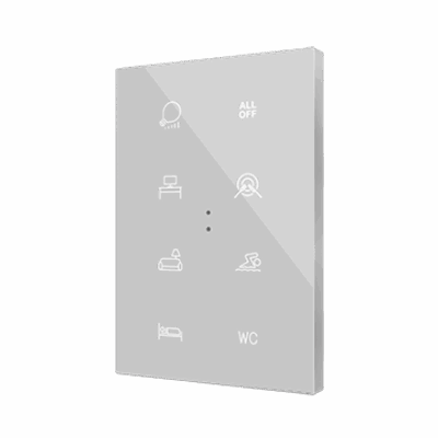 ZVIFXLX8 – Flat XL X8. Pulsador capacitivo de cristal – 8 botones – Personalizado.