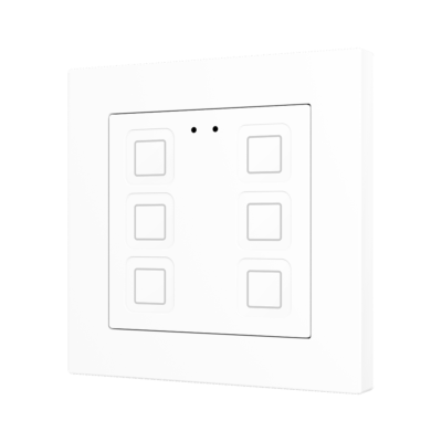 ZVIT55X6W – Tecla 55 X6. Pulsador capacitivo de policarbonato 55×55 – 6 botones – Blanco (marco ZS55 no incluido).