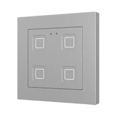 ZVIT55X4S – Tecla 55 X4. Pulsador capacitivo de policarbonato 55×55 – 4 botones – Plata (marco ZS55 no incluido).