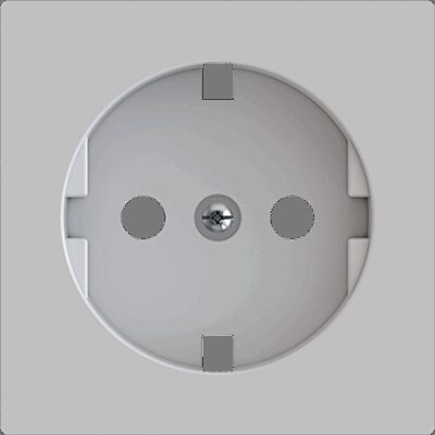 830000406 – ZS55. Tapa para base de enchufe Schuko 55×55 mm – Plata.