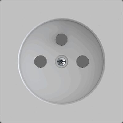 830000606 – ZS55. Tapa para base de enchufe francés 55×55 mm – Plata.