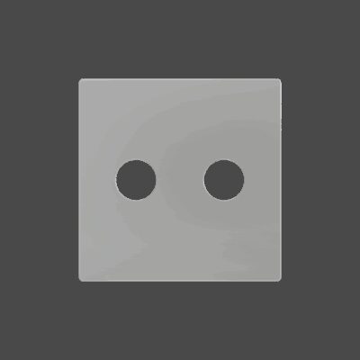 830002306 – ZS55. Tapa para conector audio RCA 55×55 mm – Plata.