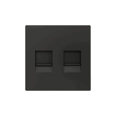 830001305 – ZS55. Tapa para conector RJ45 55×55 mm – 2 conectores – Antracita.