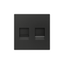 ZS55. Tapa para conector RJ45 55x55 mm - 2 conectores - Antracita.