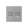 ZS55. Tapa para conector RJ45 55x55 mm - 2 conectores - Plata.