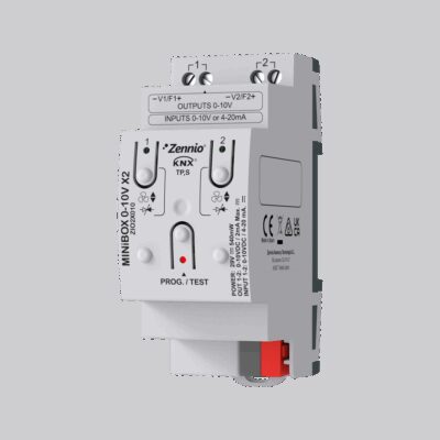 MINiBOX 0-10V X2. Actuador multifunción con 2 bloques de salidas/entradas analógicas 0-10V.