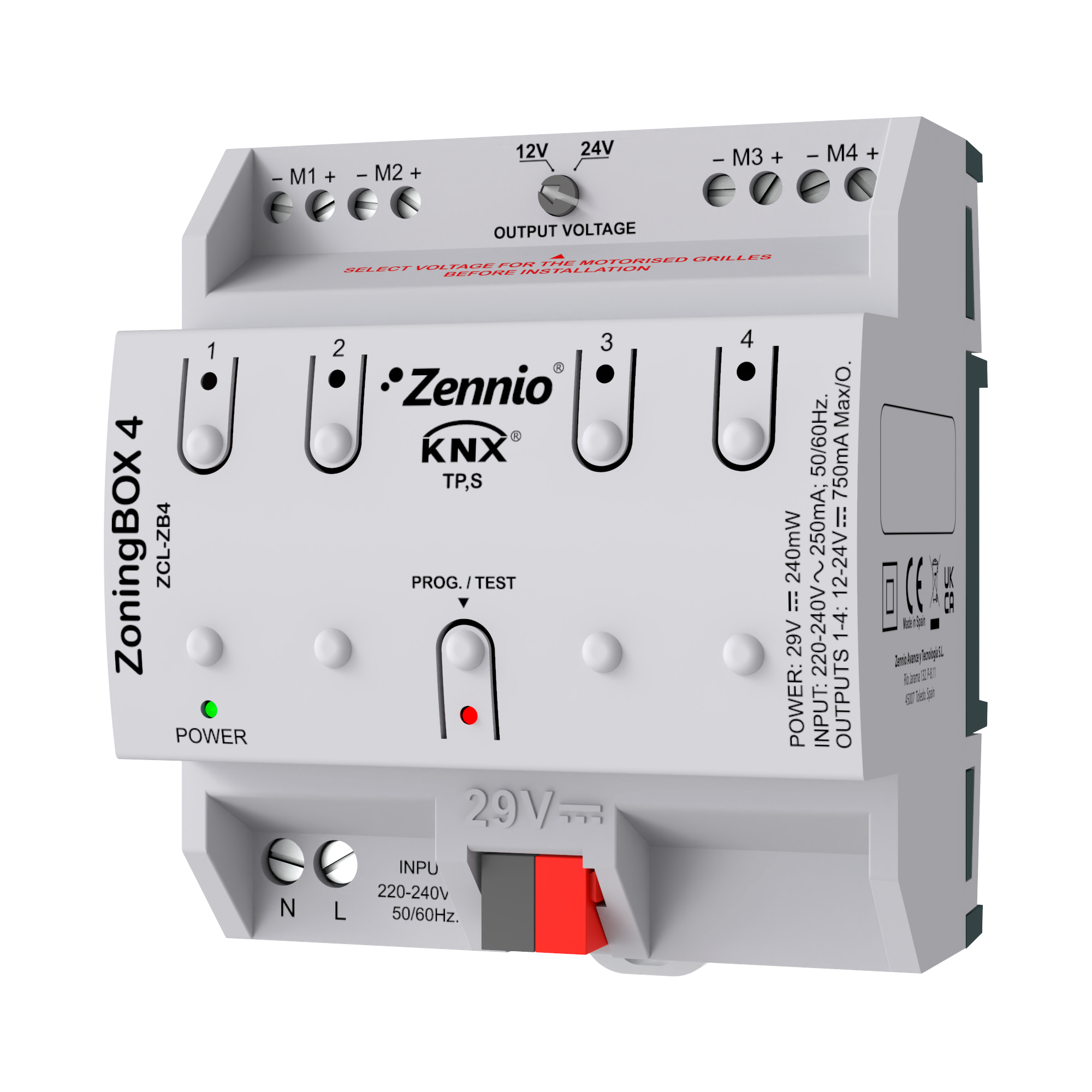 ZoningBOX 4. Actuador de climatización con zonificación por conductos de hasta 4 zonas.