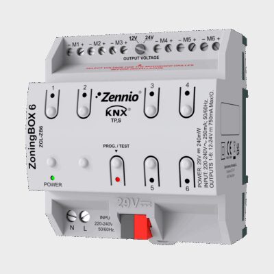 ZoningBOX 6. Actuador de climatización con zonificación por conductos de hasta 6 zonas.