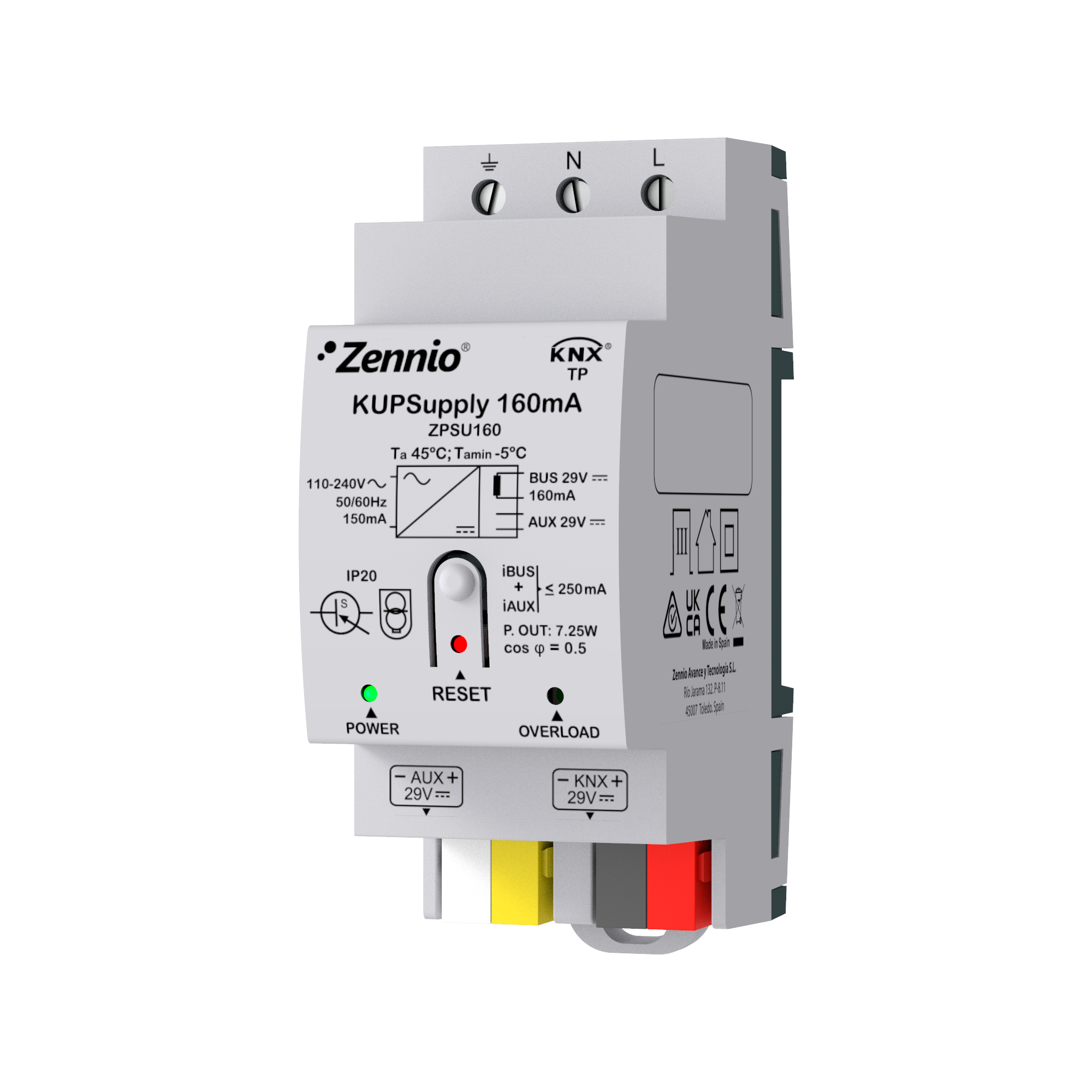 KUPSupply 160mA. Fuente de alimentación universal KNX 160mA con 29VDC auxiliar.
