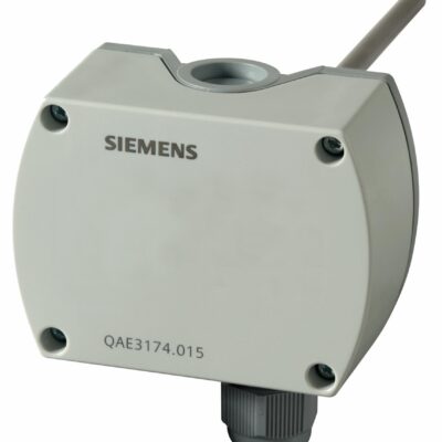 QAE3174.015 – Sonda activa de temperatura de inmersión, alimentación 13,5…30 VCC, salida 4..20 mA, rango(R1) 0..70 ºC, rango(R2) -40..120 ºC, PN16.