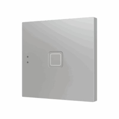 ZVIT1S – Tecla 1. Pulsador capacitivo de policarbonato – 1 botón – Plata.