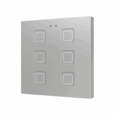 ZVIT6S – Tecla 6. Pulsador capacitivo de policarbonato – 6 botones – Plata.