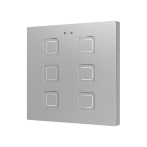 ZVIT6S - Tecla 6. Pulsador capacitivo de policarbonato - 6 botones - Plata.