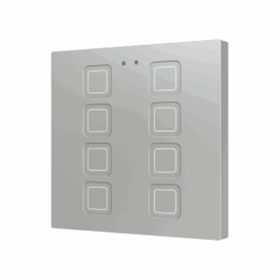 ZVIT8S – Tecla 8. Pulsador capacitivo de policarbonato – 8 botones – Plata.